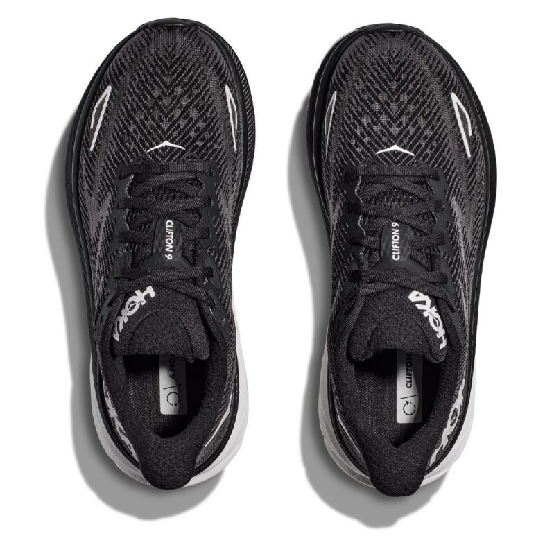 HOKA Clifton 9 Black White - Imagen 2