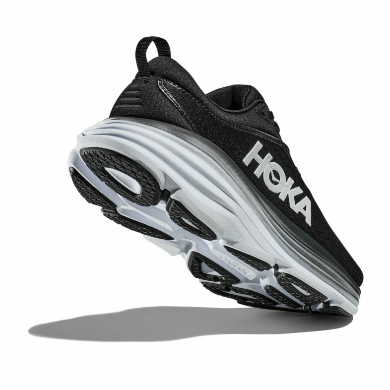 HOKA Bondi 8 Mujer Black White - HOKA® Oficial Chile