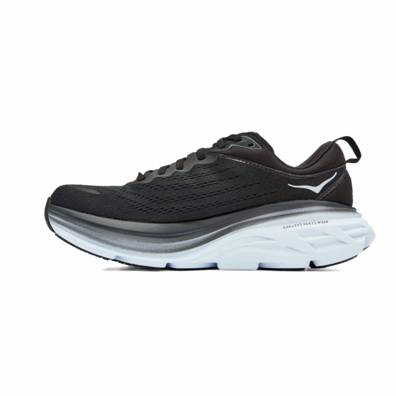 HOKA Bondi 8 Mujer Black White - HOKA® Oficial Chile