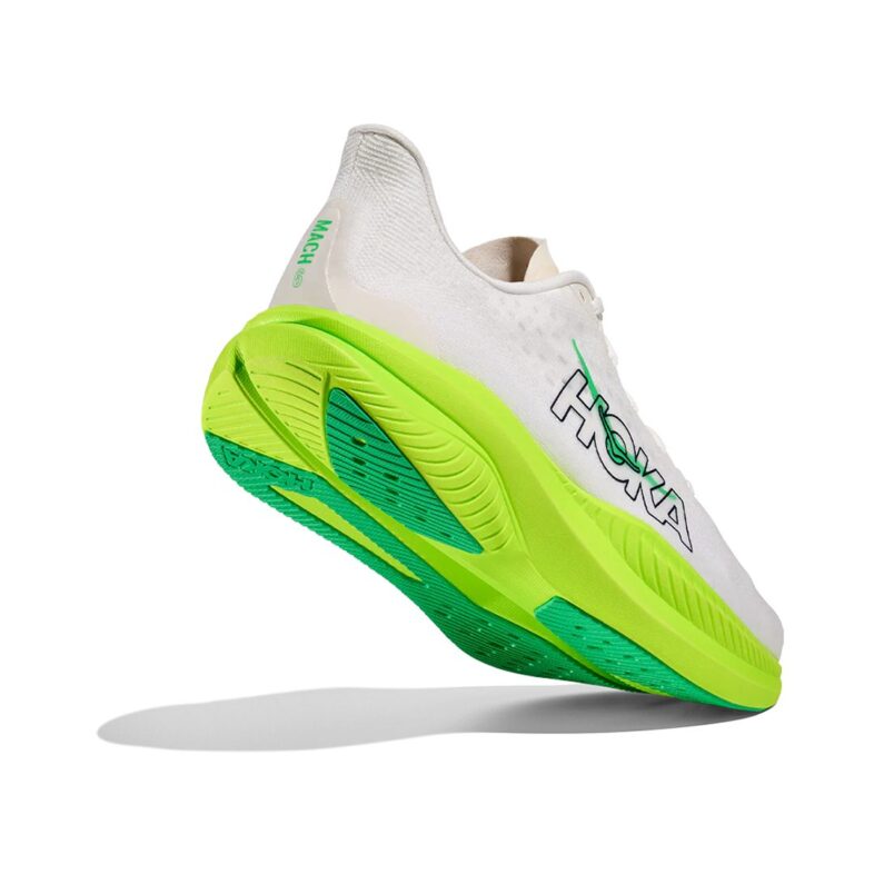 Hoka Mach 6 Hombre White/Neon Lime - Imagen 4