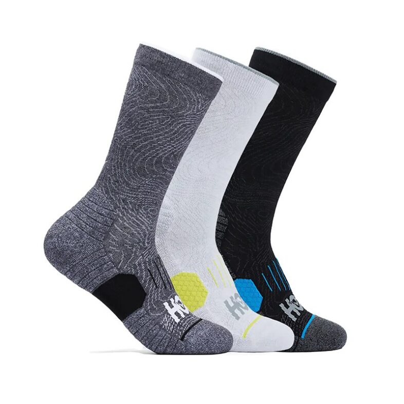 Tripack Calcetines Hoka Crew Run White / Black / Grey
