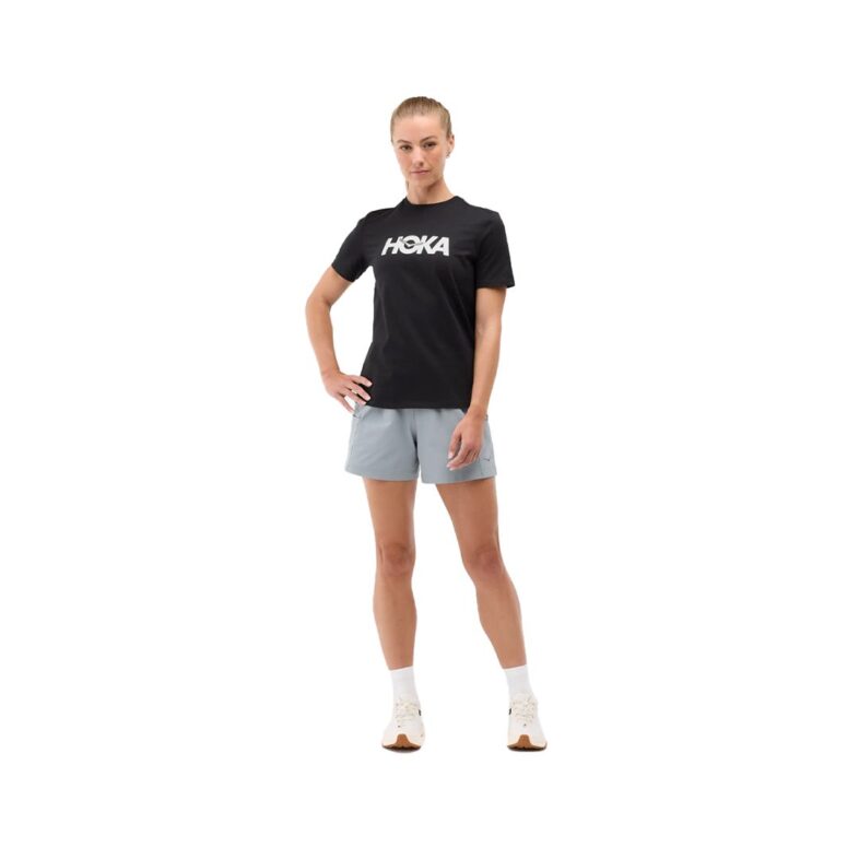 Polera Hoka Mujer CTN SS Tee Black - Imagen 3