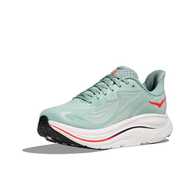 Hoka Clifton 10 Hombre Sage/Neon Flame - Imagen 3