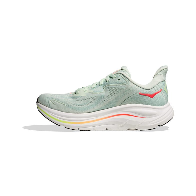 Hoka Clifton 10 Mujer Sea Glass/Neon Flame - Imagen 3