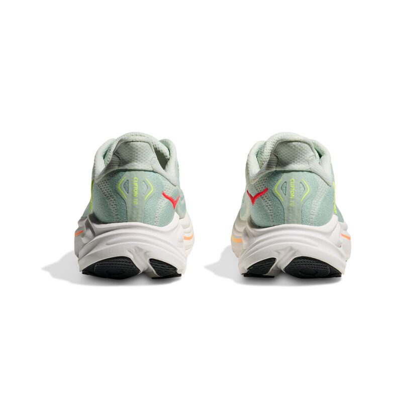 Hoka Clifton 10 Mujer Sea Glass/Neon Flame - Imagen 5