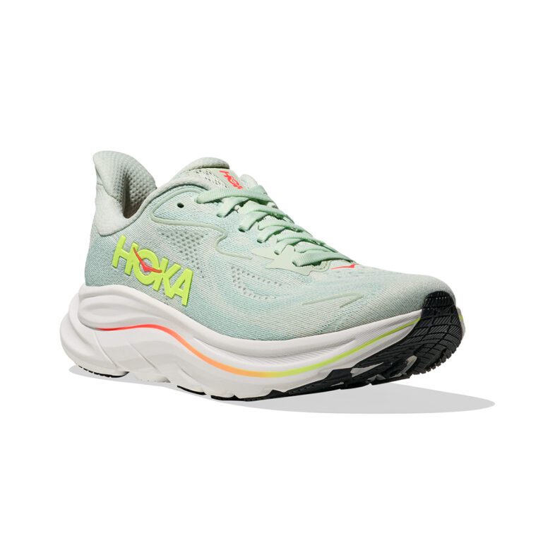 Hoka Clifton 10 Mujer Sea Glass/Neon Flame - Imagen 6