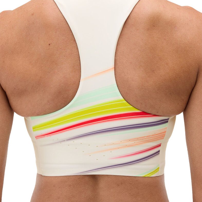 Hoka Crop Bra Race Day Mujer Alabaster/ Flare - Imagen 5
