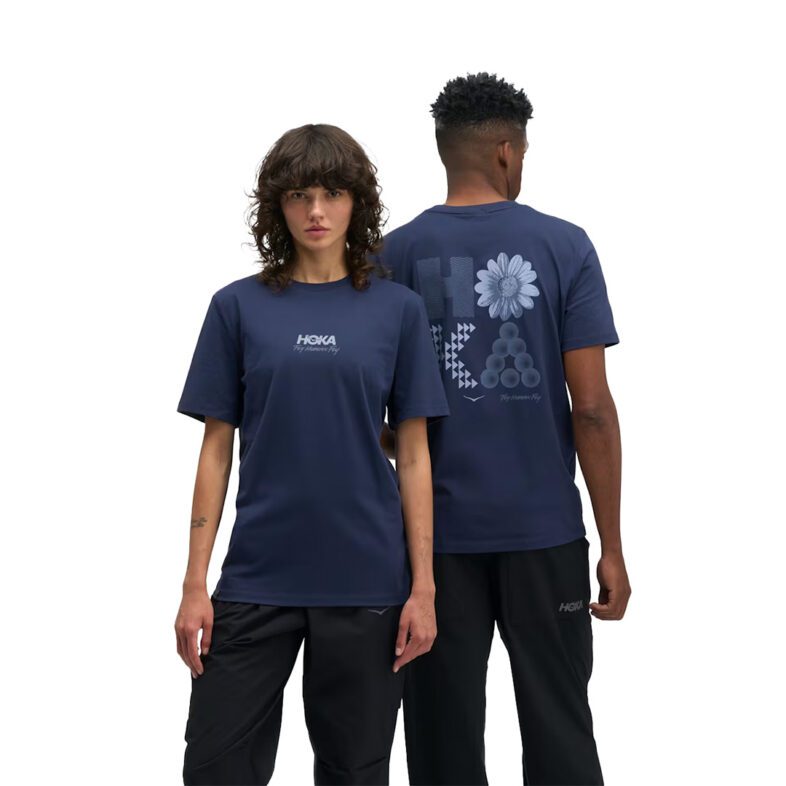 Polera Hoka Unisex Mosaic Logo Varsity Navy