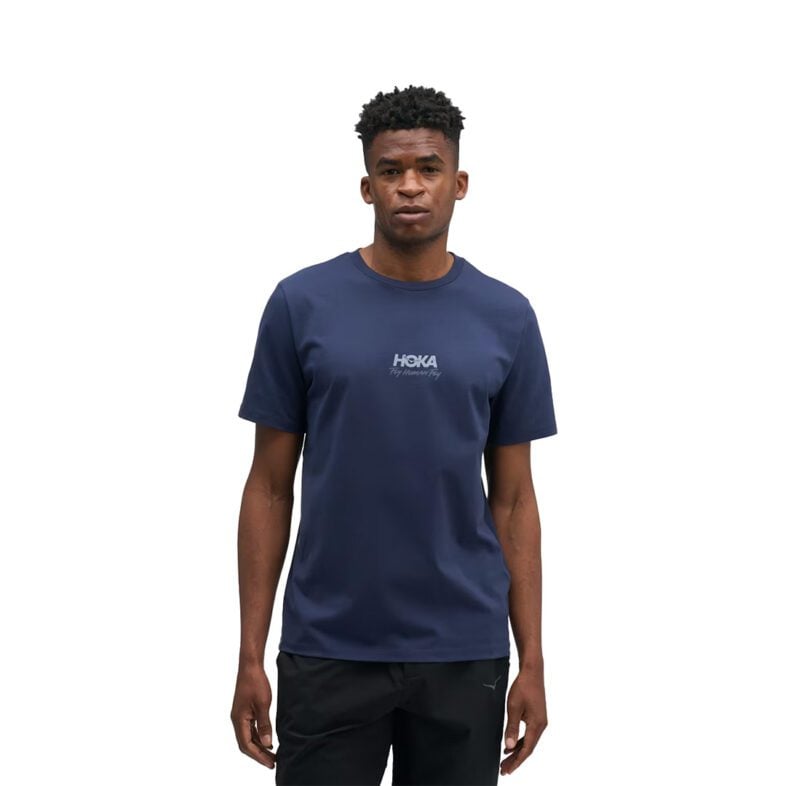Polera Hoka Unisex Mosaic Logo Varsity Navy - Imagen 2