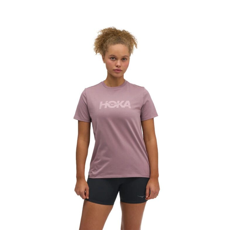 Polera Hoka Mujer Core Logo Dark Quartzite - Imagen 1