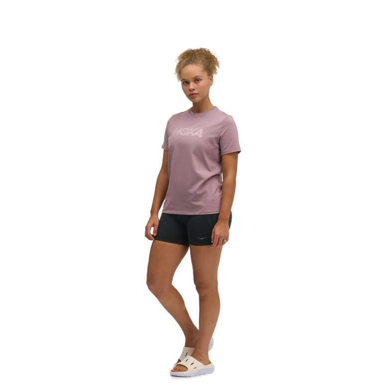 Polera Hoka Mujer Core Logo Dark Quartzite - Imagen 3